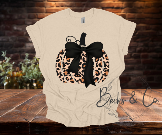 Cheetah Print Bow Pumpkin