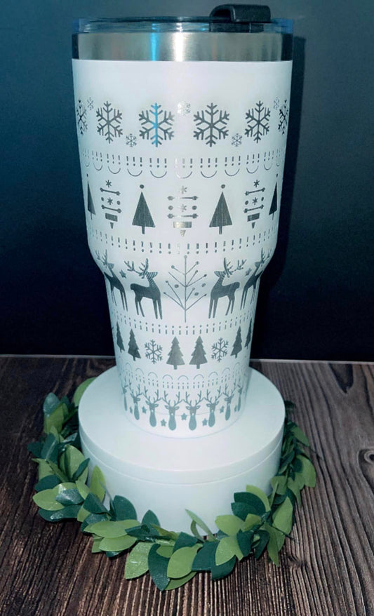 Christmas Sweater Wrapped Engraved Tumbler