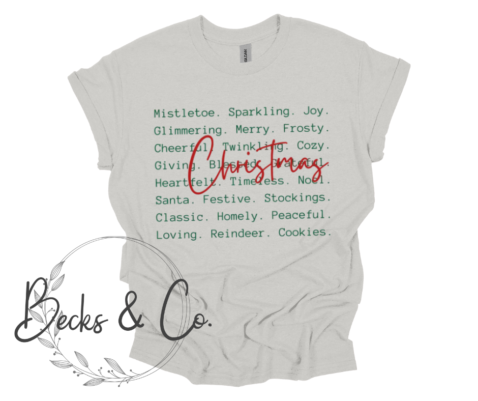 Words with Big Christmas (Green and red font)