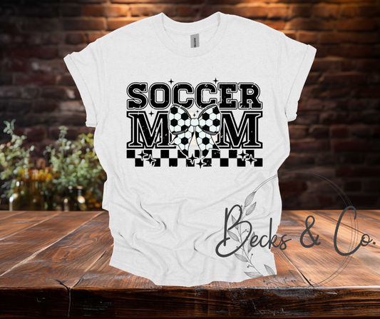Soccer Mom with Checkered Bow