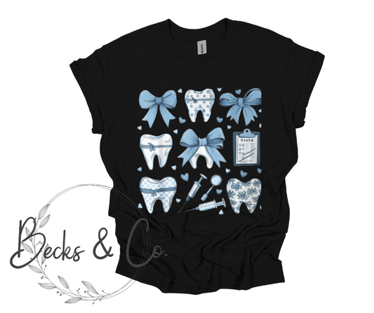 Dental Teeth Shirt with Bows