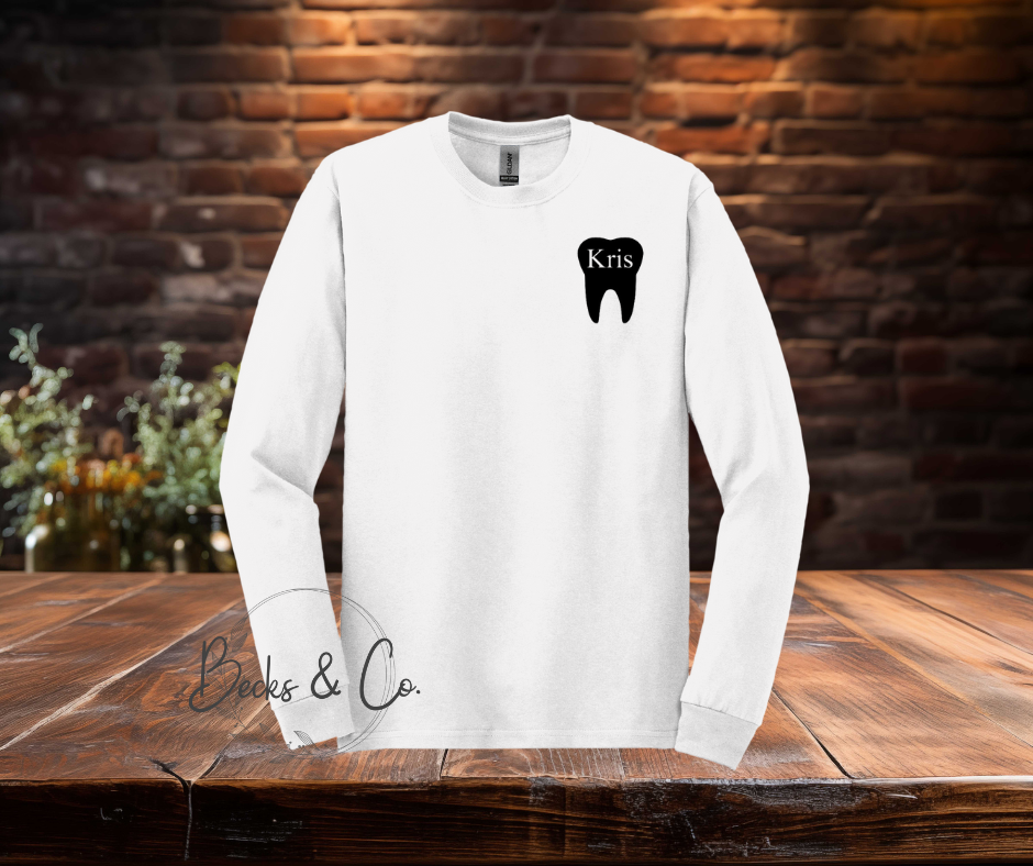 Tooth chest piece with letters (Dental) T-shirt