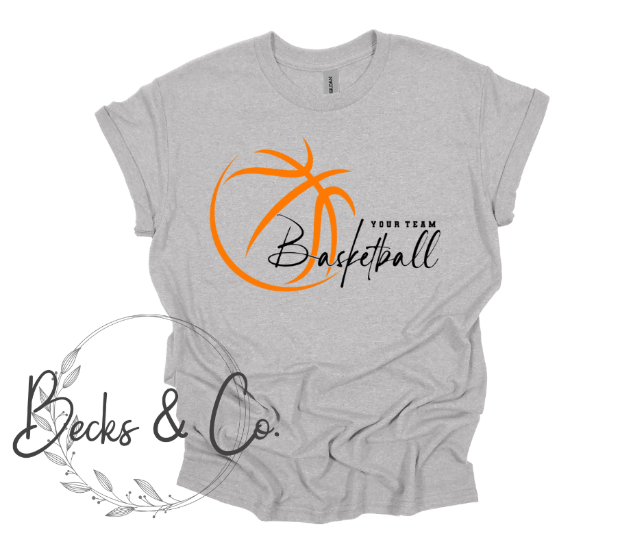 Basketball Lines with Custom Mascot Team Name