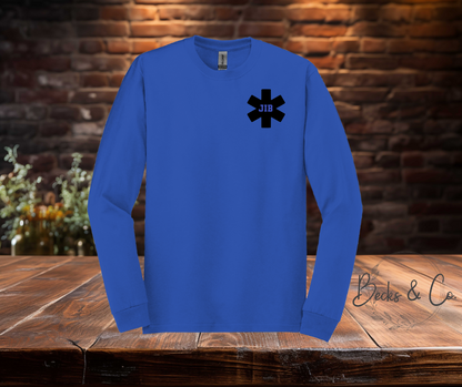 Emergency Services Star chest piece with letters (EMS/EMT) T-shirt