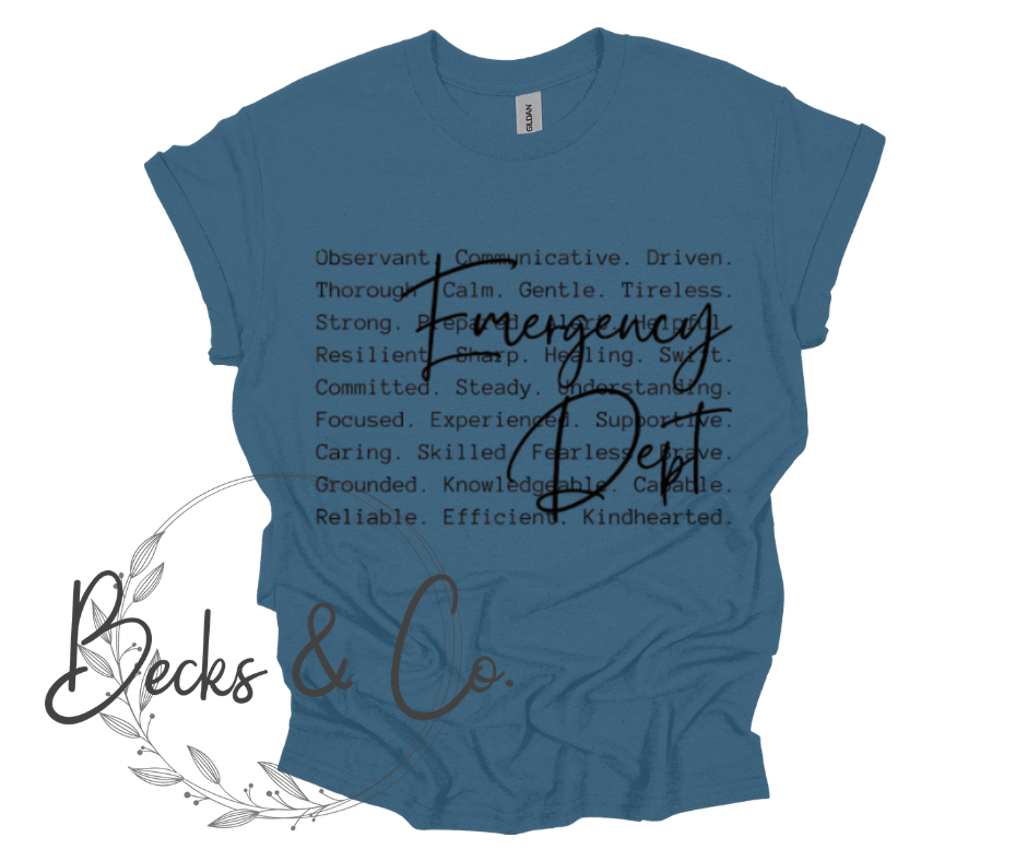 Emergency Department with Words Background