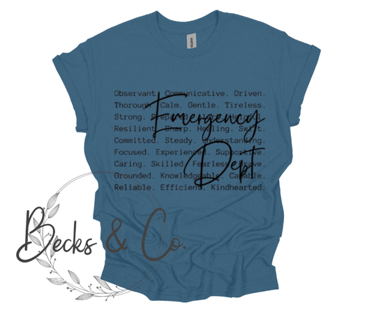Emergency Department with Words Background
