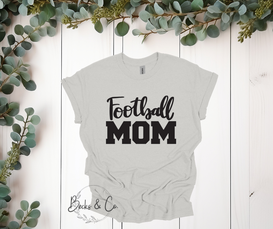 Football Mom with Name on Back of T-shirt