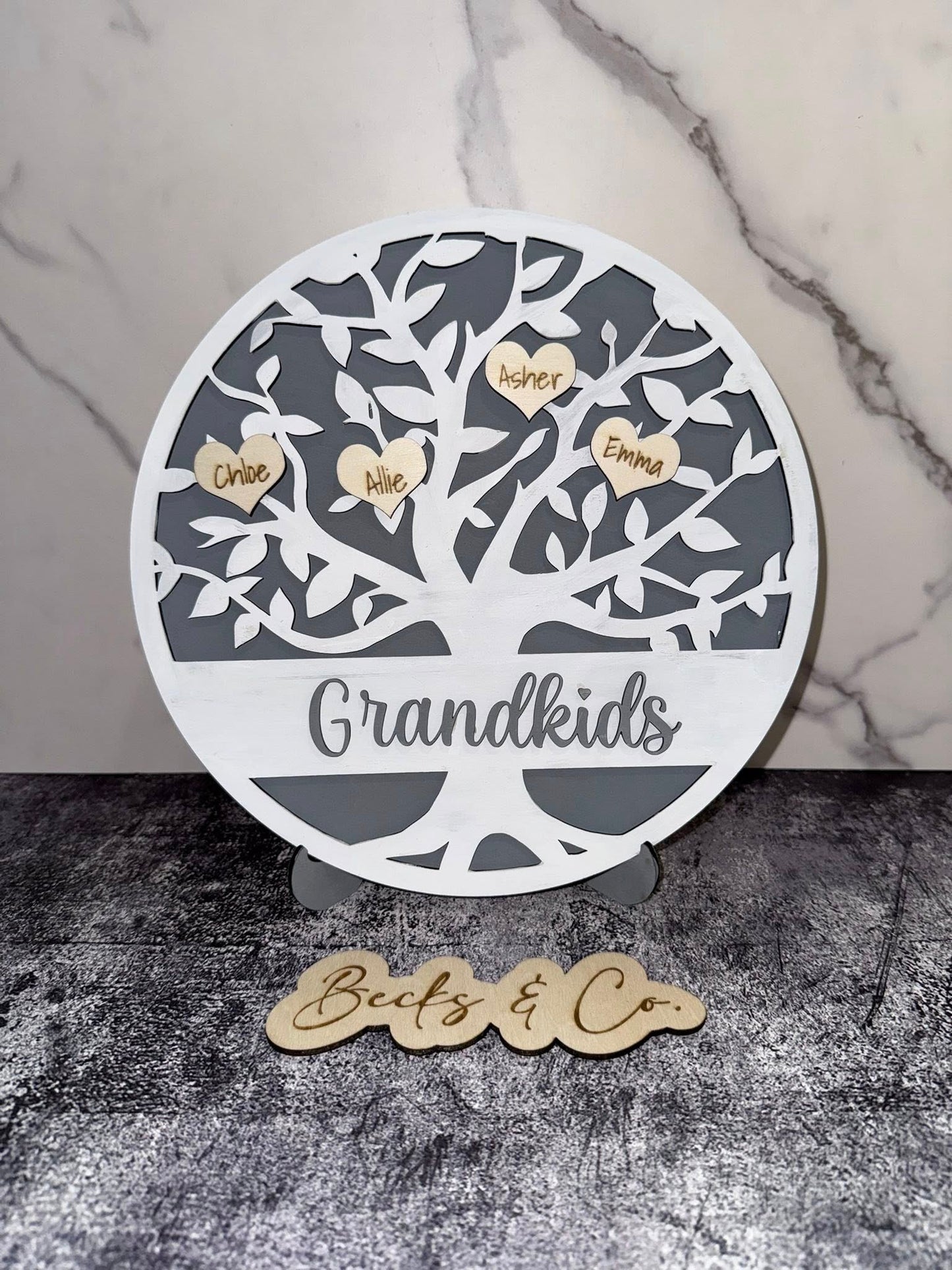 Customizable Family Tree Sign with Stand