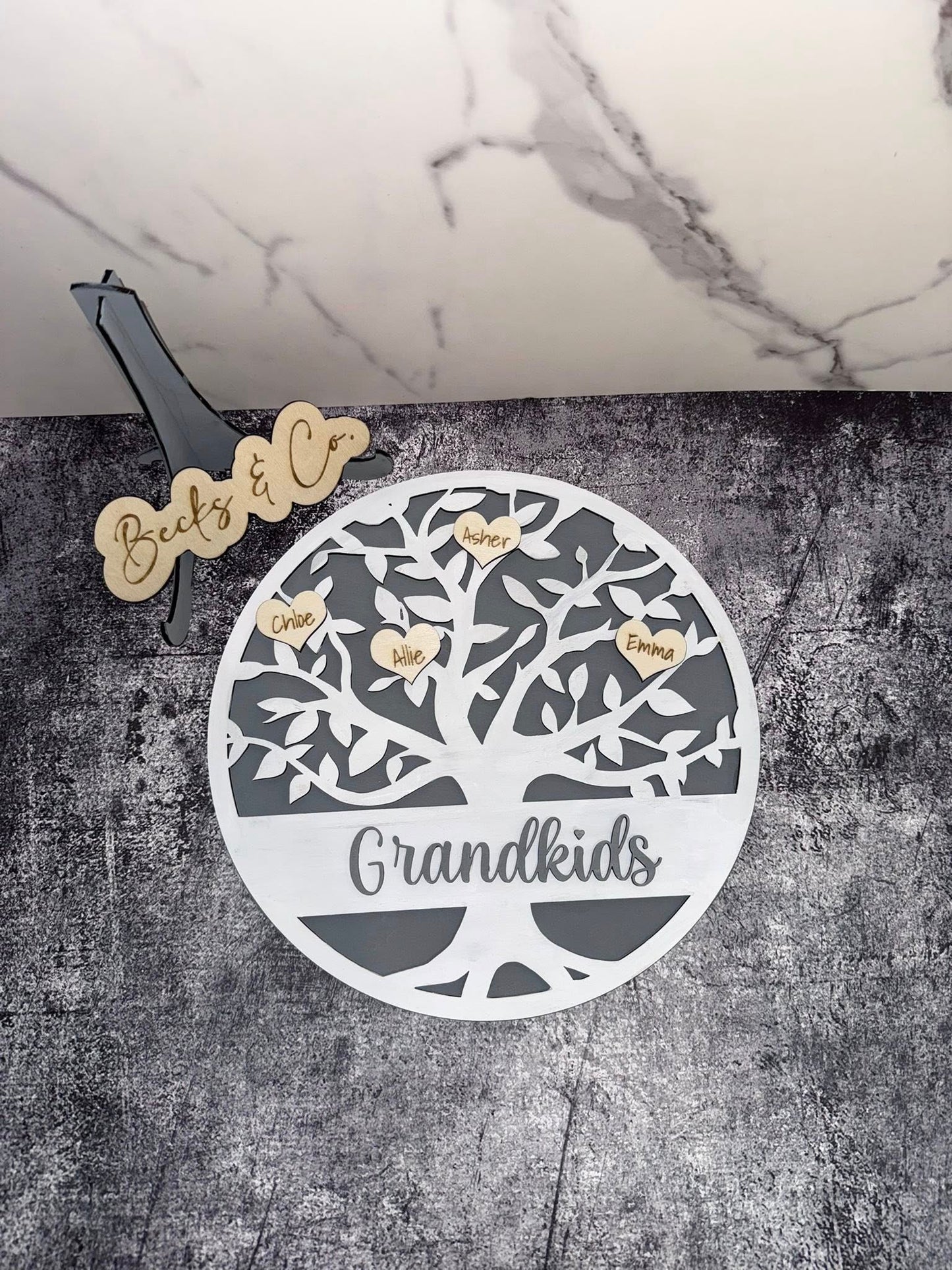 Customizable Family Tree Sign with Stand