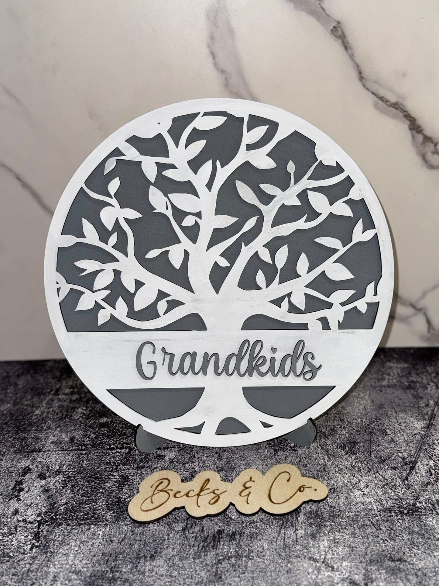Customizable Family Tree Sign with Stand