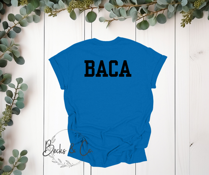 Golf Mom with Name on Back T-shirt