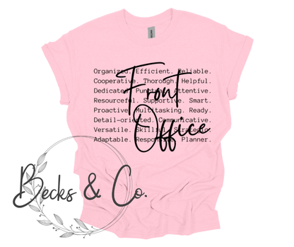 Front Office with Words Background