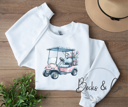 Pink Floral Golf Cart