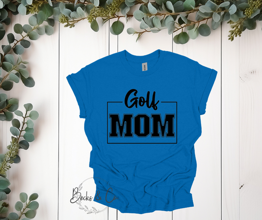 Golf Mom with Name on Back T-shirt