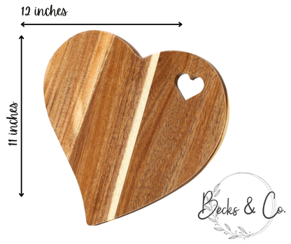 Heart Shaped Cutting Board Acacia Wood - Fresh Style