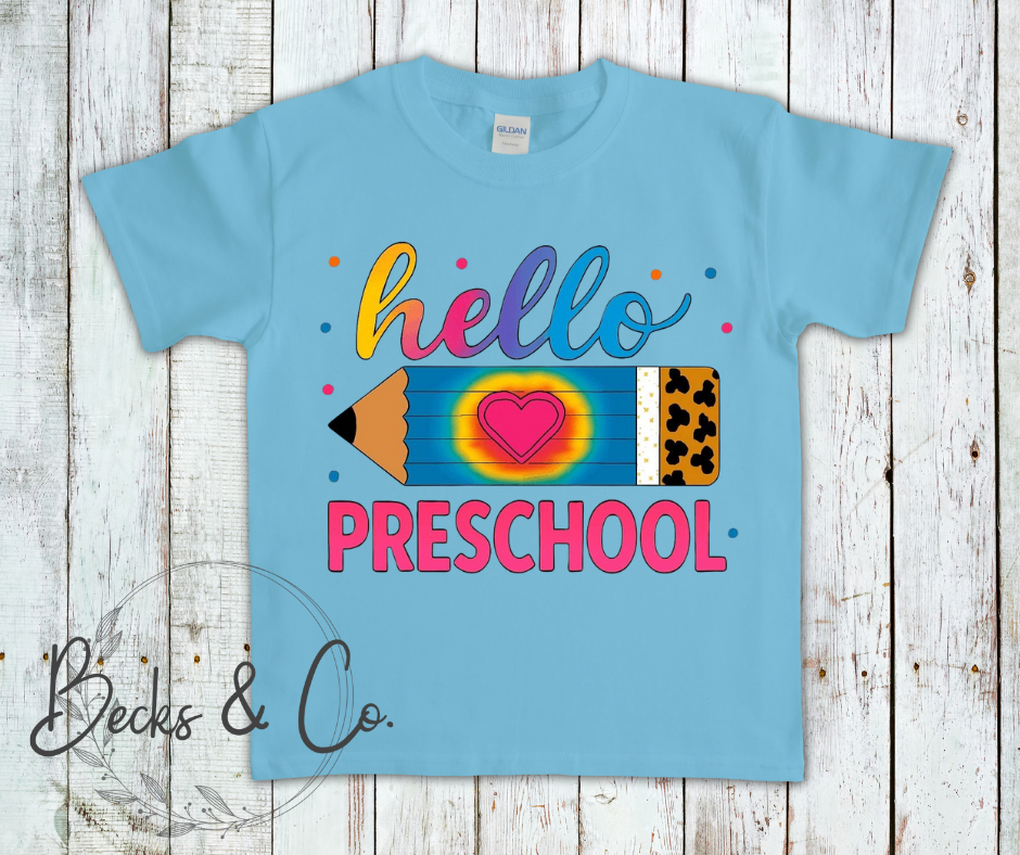 Hello 'Grade' Pencil with Heart (Kindergarten - 5th Grade)