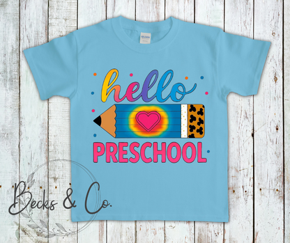Hello 'Grade' Pencil with Heart (Kindergarten - 5th Grade)