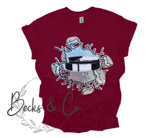 Hockey Puck Large Sequin Design
