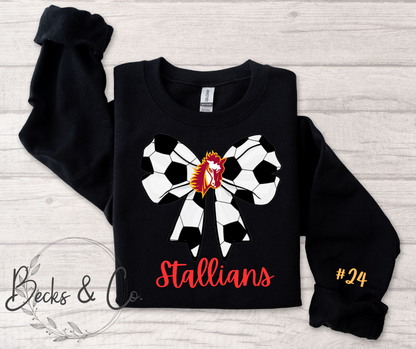 Soccer Stallion Head Bow with Team & Number Personalization