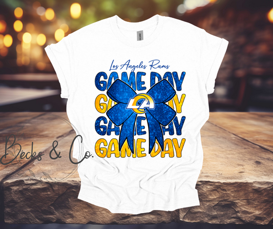 Los Angeles Rams with Bow Glitter T-shirt