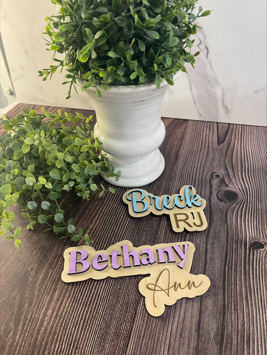 Custom Engraved Stacked Name Magnet