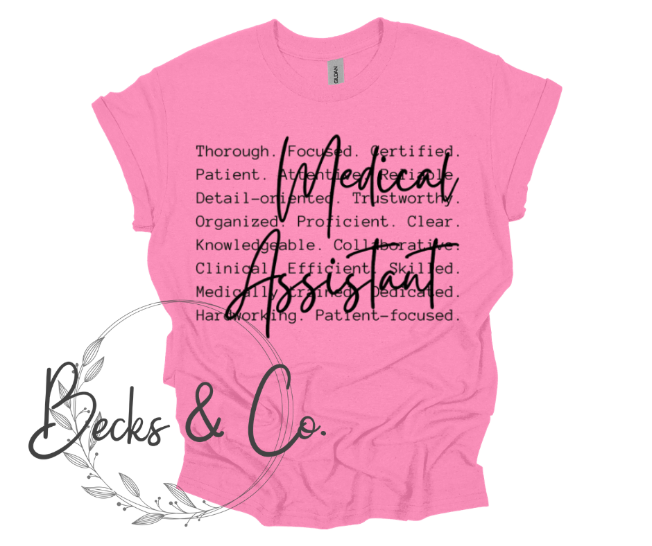 Medical Assistant with Words Background