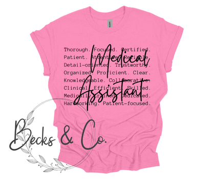 Medical Assistant with Words Background