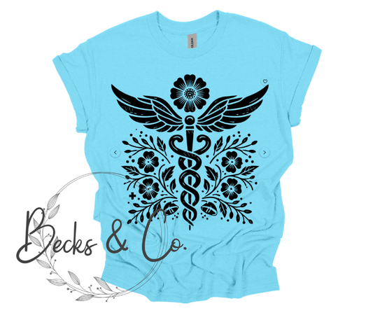 Floral Caduceus Cluster Design 3