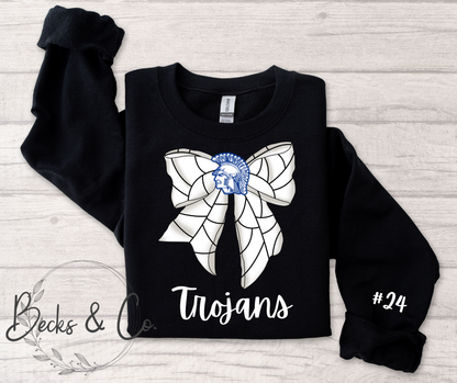 Volleyball Trojan Head Bow with Team & Number Personalization