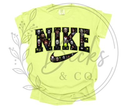 Horror Movie Character Filled Swoosh Green