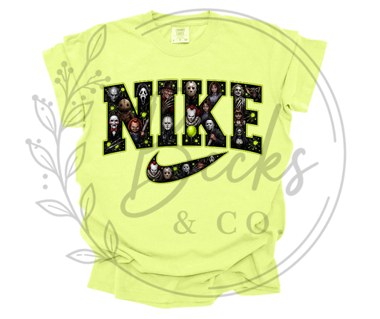 Horror Movie Character Filled Swoosh Green