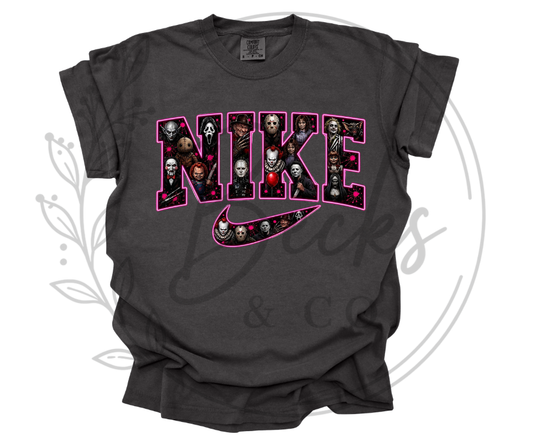 Horror Movie Character Filled Swoosh Pink