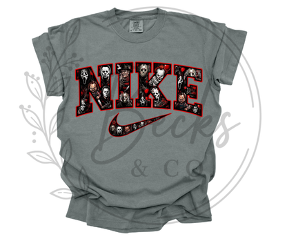 Horror Movie Character Filled Swoosh Red - Design #2