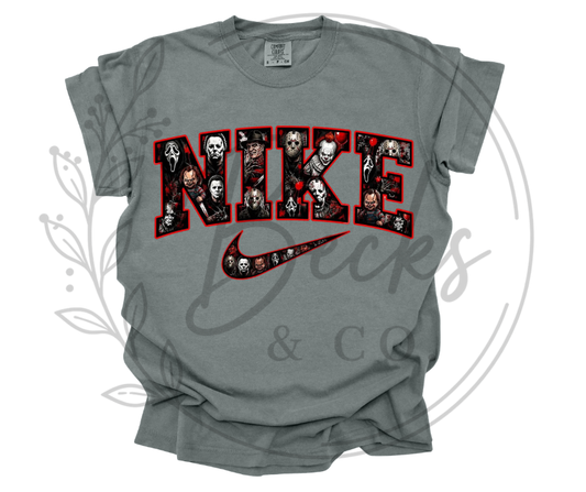 Horror Movie Character Filled Swoosh Red - Design #2
