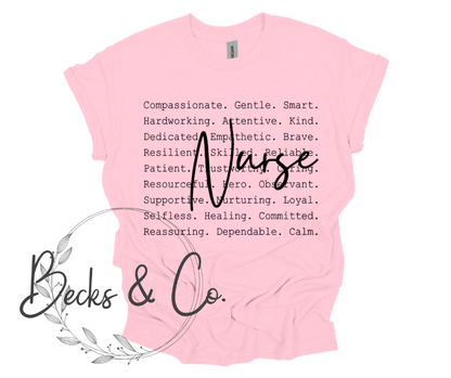 Nurse with Words Background
