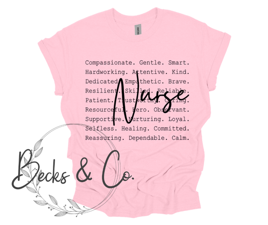 Nurse with Words Background