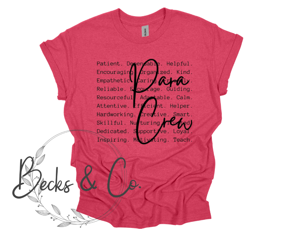 Para Crew with Words Background