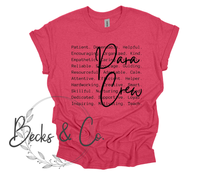 Para Crew with Words Background