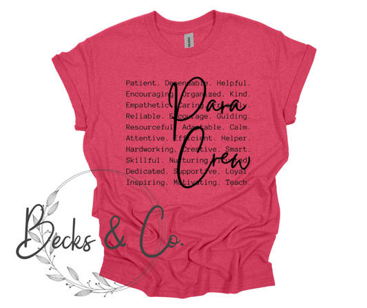 Para Crew with Words Background