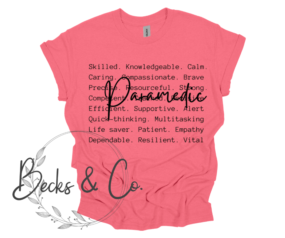 Paramedic with Words Background
