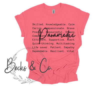 Paramedic with Words Background