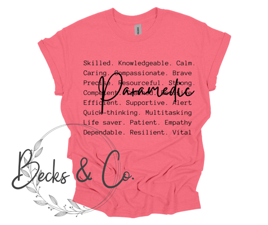 Paramedic with Words Background