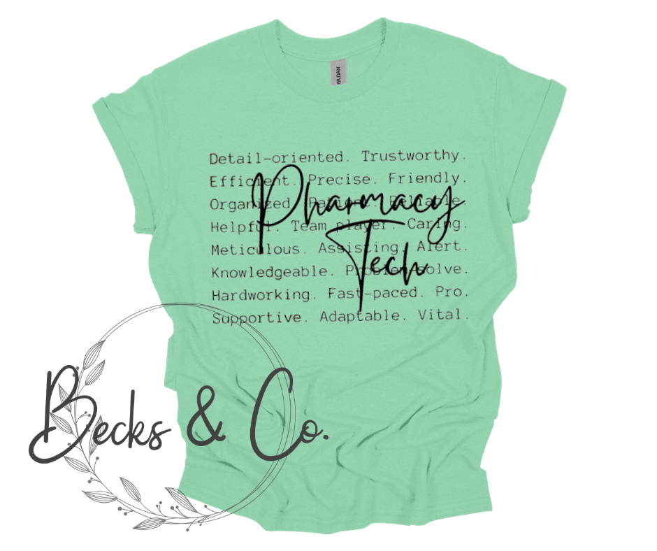 Pharmacy Tech with Words Background