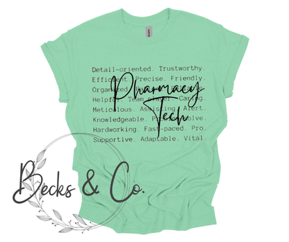 Pharmacy Tech with Words Background