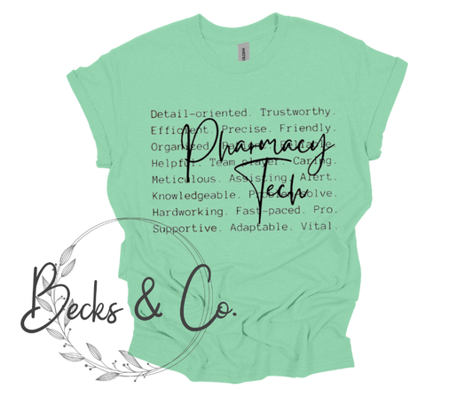 Pharmacy Tech with Words Background