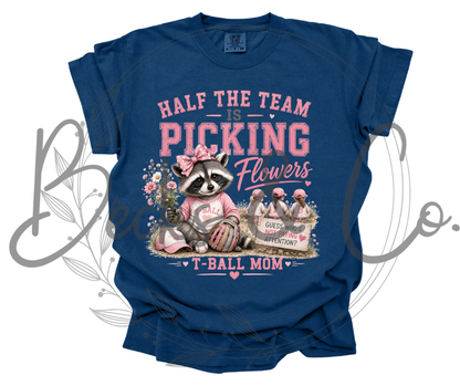 T-Ball Mom - Picking Flowers Pink Theme