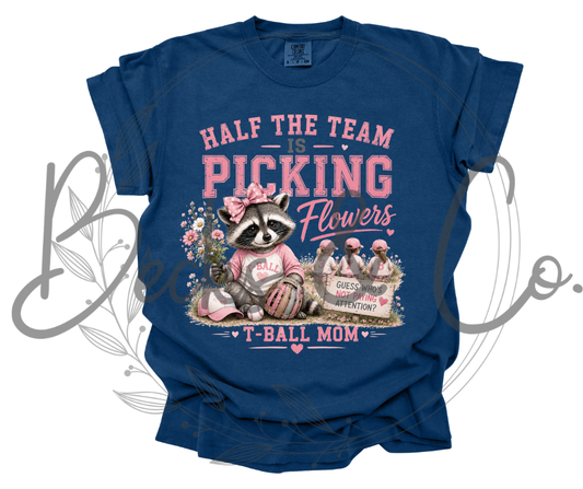 T-Ball Mom - Picking Flowers Pink Theme