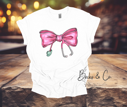 Pink Stethoscope Bow