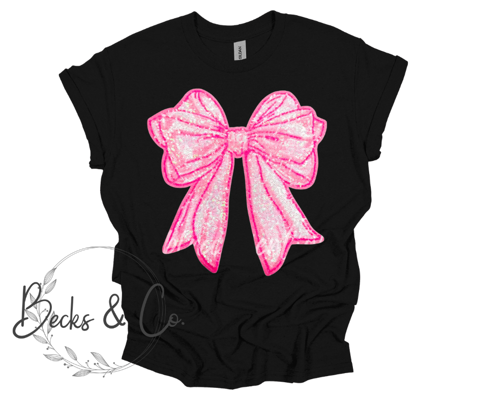 Pink Bow - Large Sequin Design