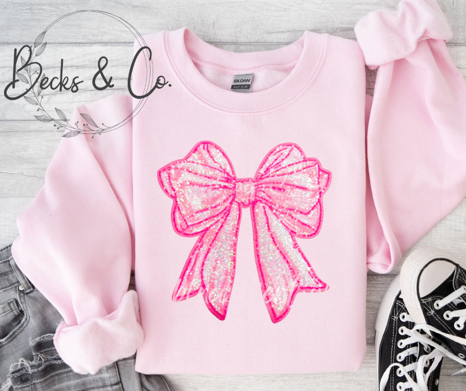Pink Bow - Large Sequin Design